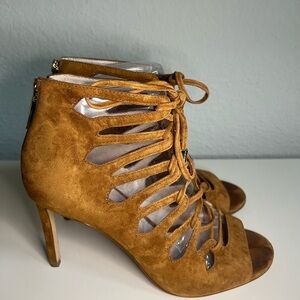 Louise et Cie Tan Suede Lace-Up Heels